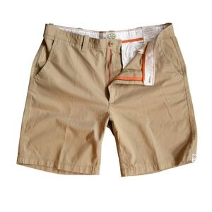 NEW St. John's Bay Men's 42 Legacy Chino Shorts 10" Inseam British Khaki Cotton